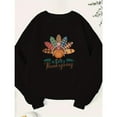thumbnail image 1 of Happy Thanksgiving Turkey Sweatshirt Plaid Patchwork Design, 1 of 4