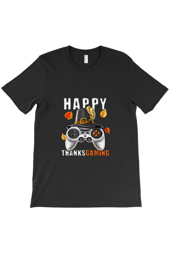 Happy Thanksgiving Video Game Controller Pilgrim Costume Boy, G7508 Unisex T-Shirt, Up to Size 5XL