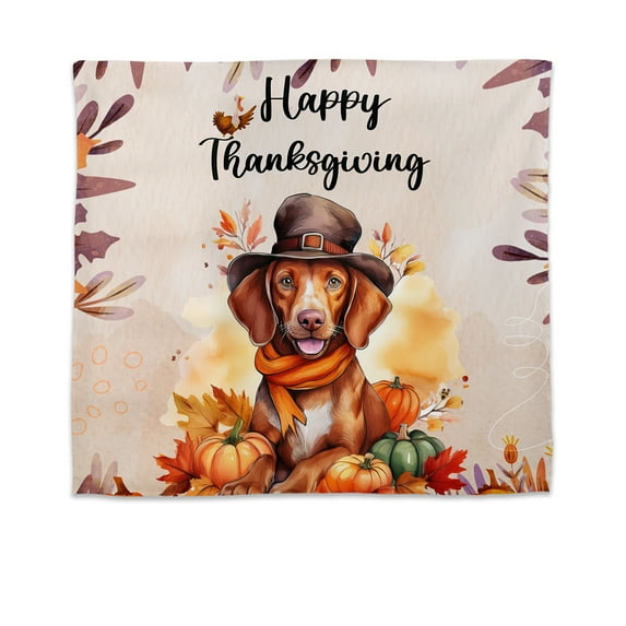 Happy Thanksgiving Vizsla Welcome Thankful Fall Autumn Pumpkin Tapestry Vizslas Dog Lover Gifts Idea Wall Hanging Backdrop Home Decor - 02021