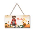 thumbnail image 1 of Happy Thanksgiving Wirehaired Pointing Griffon with Turkey Pumpkins Autumn Vibes Landscape Wood Sign Dog Lover Hanging Wall Home Decor - 12018, 1 of 5