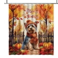 thumbnail image 1 of Happy Thanksgiving Yorkshire Terrier Give Thanks Fall Beanie Scarf Welcome Shower Curtain Yorkie Dog Lover Gifts Waterproof Bathroom Bathtub Curtain - 00020, 1 of 5