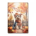 thumbnail image 1 of Happy Thanksgiving Yorkshire Terrier Give Thanks Fall Beanie Scarf Welcome Vertical Metal Aluminum Sign Yorkie Dog Lover Gifts Wall Art Home Decor - 00020, 1 of 5