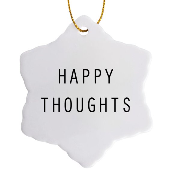 3drose, Happy Thoughts, 3 inch Snowflake Porcelain Ornament