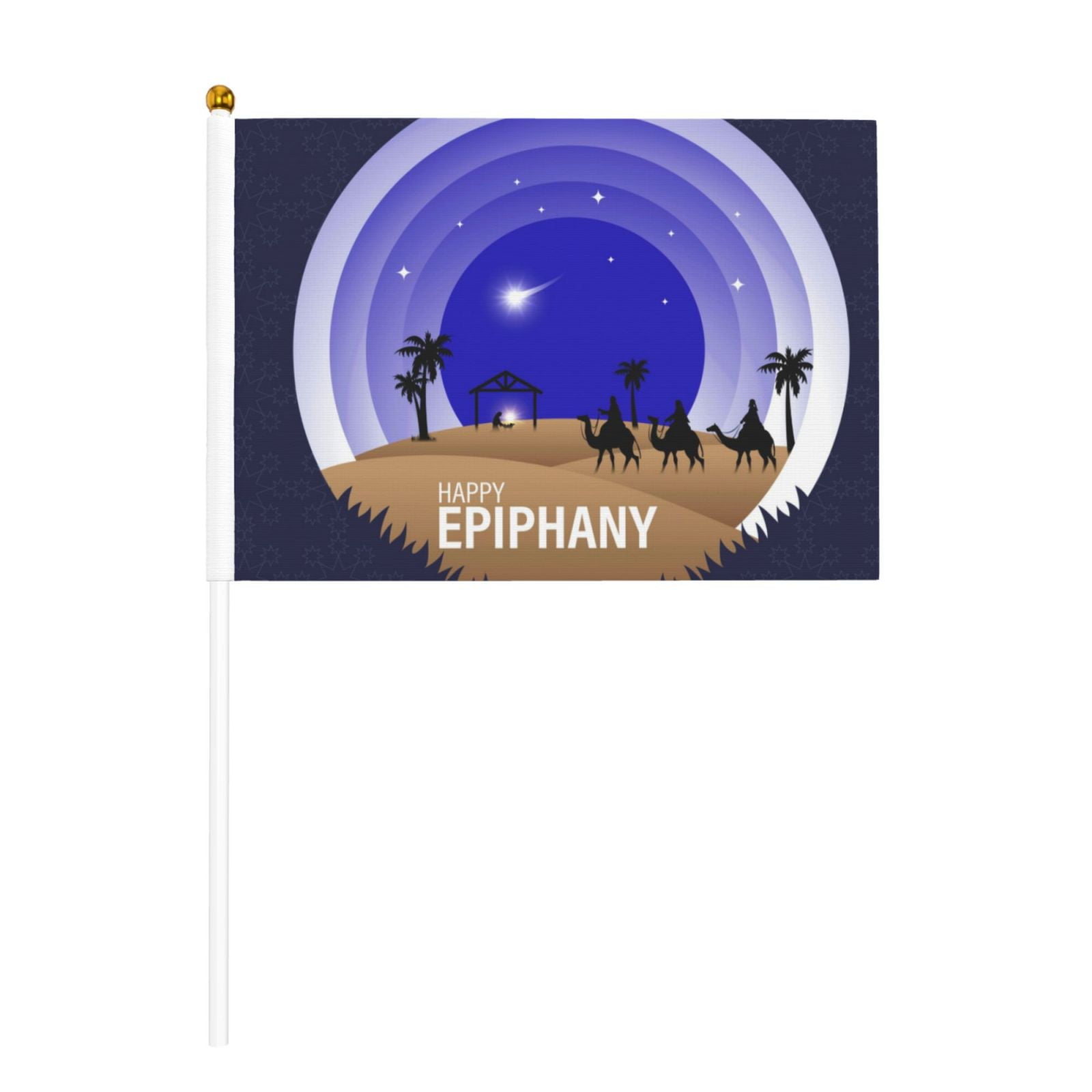 Happy Three Kings Day Epiphany Day Flags 10 Packs Mini Handheld Flag