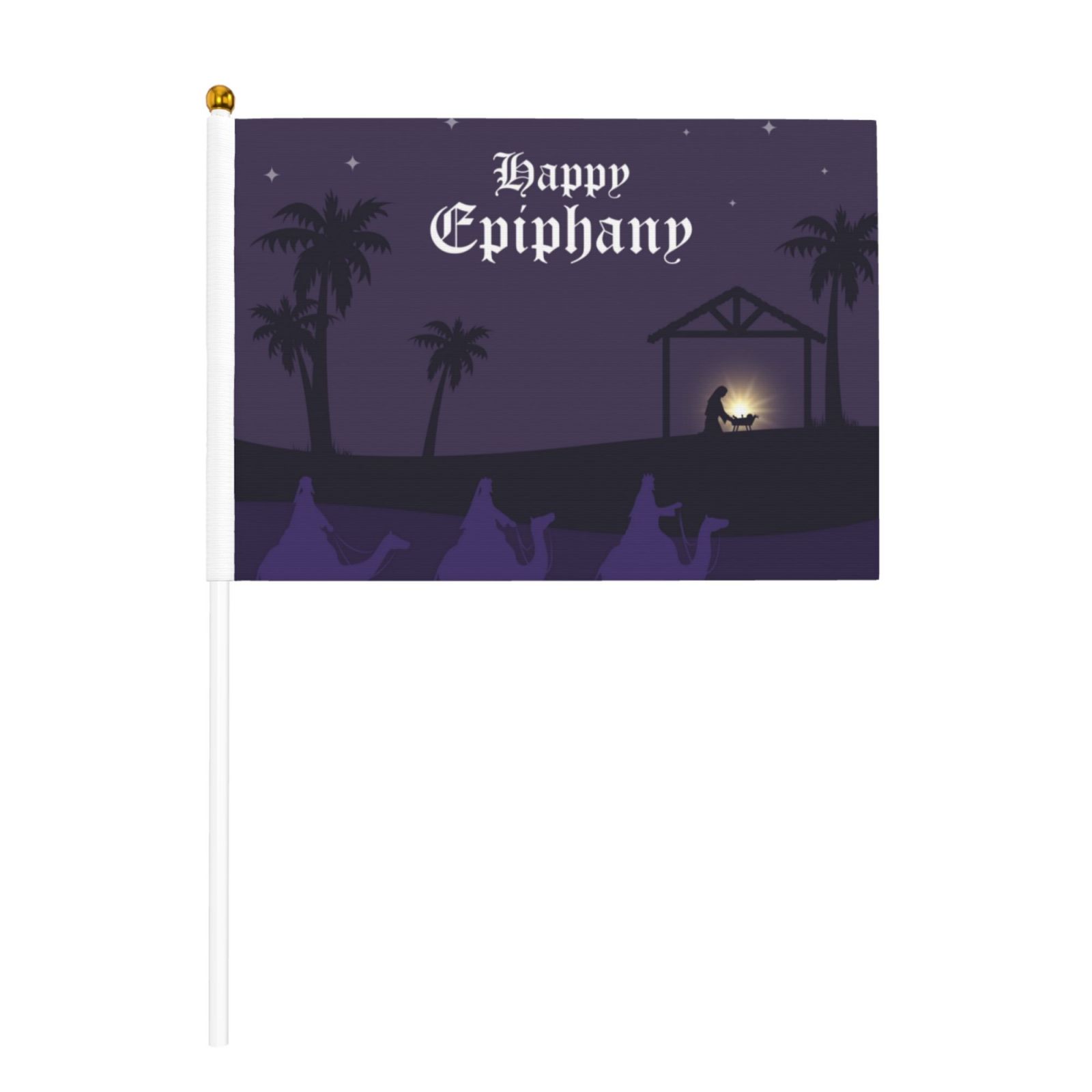 Happy Three Kings Day Epiphany Day Flags 6 Packs Mini Handheld Flag