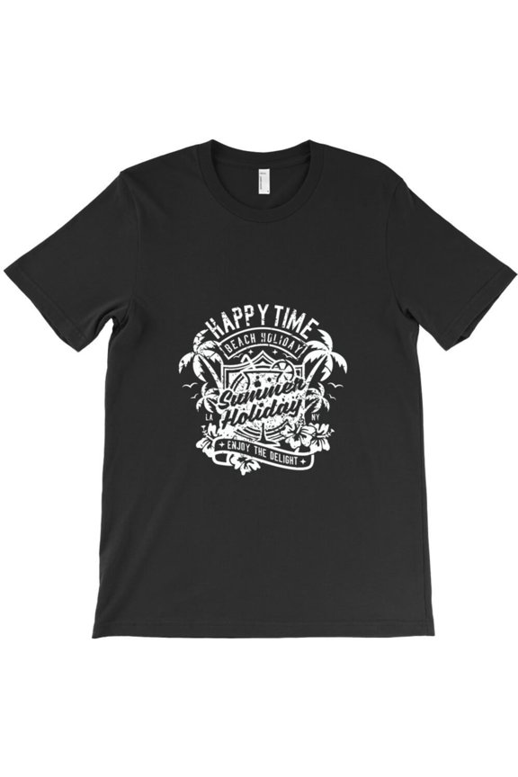 Happy Time Funny Summer Beach Holiday Vacation Graphic T-Shirt - Makes a Great Gift G1904, Up to 5XL