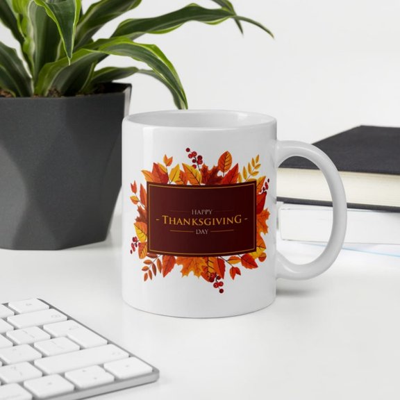 Happy Tksgiving Coffee Mug, Turkey Tksgiving Mug, Family Tksgiving Dinner Coffee Mug, Colorful Autumn Mug, Funny Tksgiving Mug.