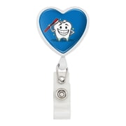 Happy Tooth Toothbrush Dentist Heart Lanyard Retractable Reel Badge ID Card Holder