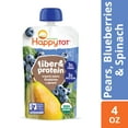 thumbnail image 1 of Happy Tot Organics Fiber & Protein Stage 4, Pears Blueberries & Spinach Organic Tot Food, 4 oz Pouch, 1 of 9