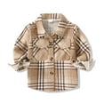 thumbnail image 1 of Happy Town Baby Boys Girls Plaid Flannel Jacket Long Sleeve Button Up Shirt Fall Winter Kids Coat, 1 of 8