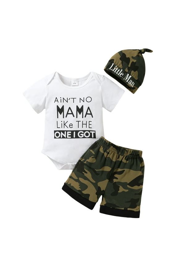Baby Boys Romper Summer Clothes Infant Camouflage Outfits Set Camouflage Shorts Set