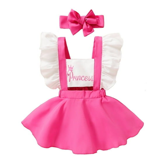 Happy Town Newborn Baby Girls Ruffled Sleeveless Romper Casual Summer Jumpsuit, Size 1-24M