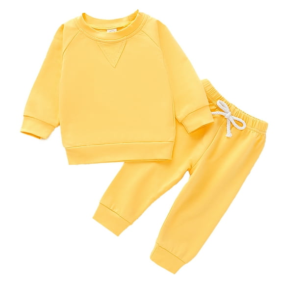 Happy Town Fall Outfits for Toddler Girl Boy Long Sleeve Top and Long Pants Set Toddler Sweatsuits