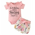 thumbnail image 1 of Happy Town Infant Girl Summer Outfits Baby Girl Ruffle Sleeve Tops Floral Shorts Set For 1-18M, 1 of 8