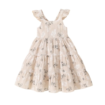 Happy Town Kids Toddler Girls Dress Princess Sleeveless Beach Butterfly Sundress