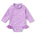 thumbnail image 1 of Happy Town Newborn Baby Girls Swimsuit Summer One-Piece Long Sleeve Floral Bathing Suit, 1 of 8