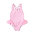 thumbnail image 1 of Happy Town Toddler Baby Girl Beach Bathing Suit Floral Sleeveless One-Piece Swimsuit With Bowknot, 1 of 9