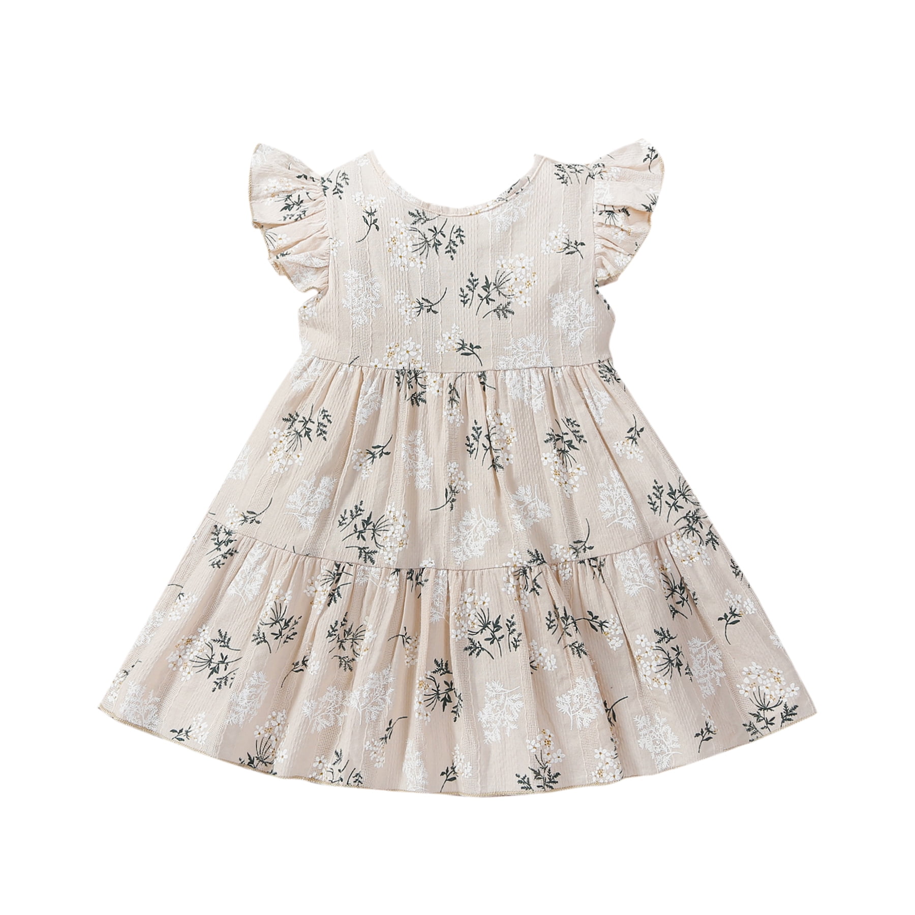 Robe D'été Little Me Pour Bébé Fille – Motif Fleurs Sans Manches – Taille 12 Mois – Occasion Très Bon état