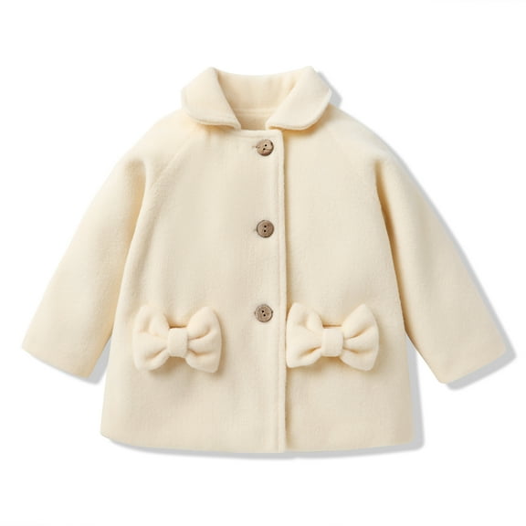 Happy Town Toddler Baby Girls Clothes Fall Winter Long Sleeve Outerwear Coats Baby Kids Button Jacket