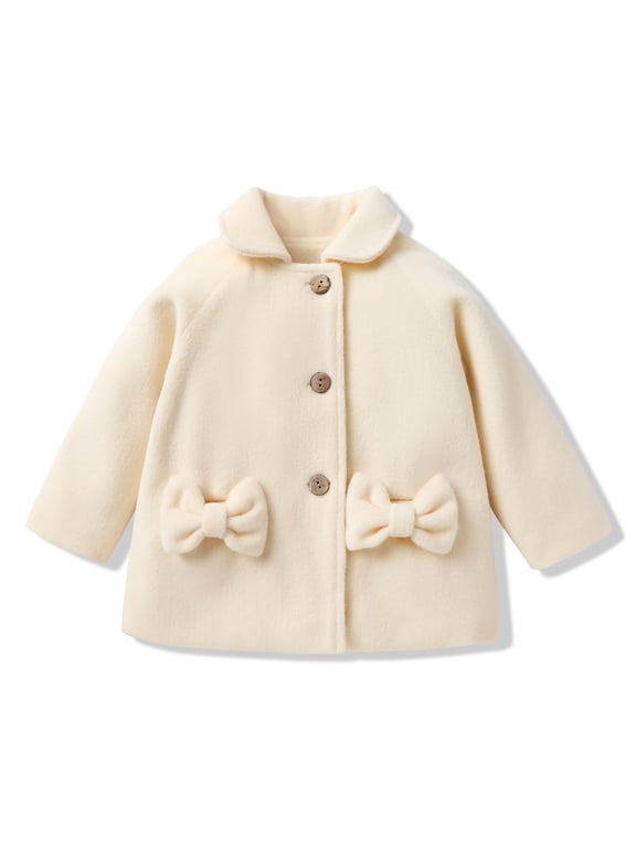 Toddler Baby Girls Clothes Fall Winter Long Sleeve Outerwear Coats Baby Kids Button Jacket
