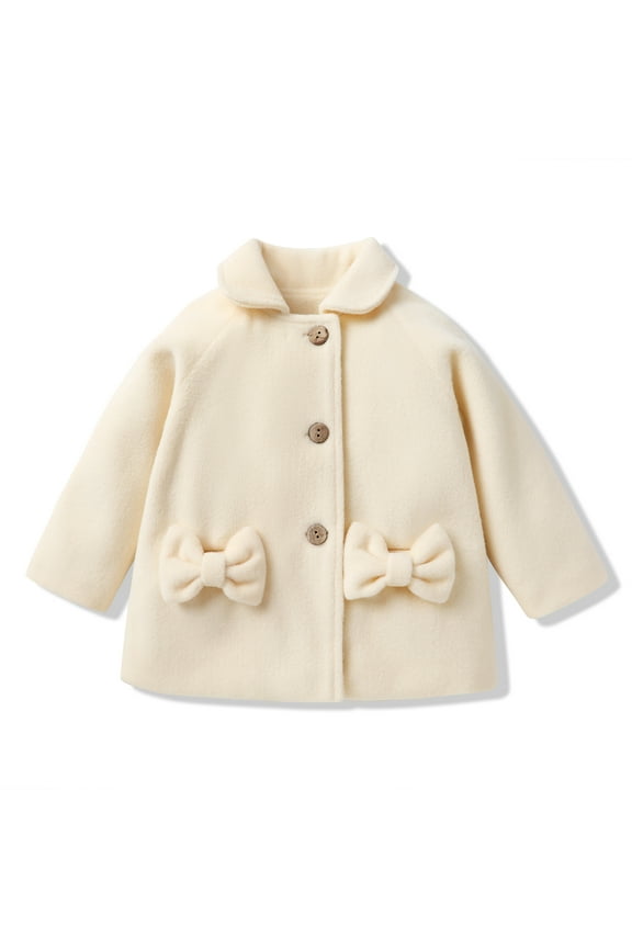 Toddler Baby Girls Clothes Fall Winter Long Sleeve Outerwear Coats Baby Kids Button Jacket