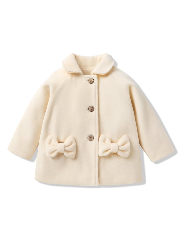 Toddler Baby Girls Clothes Fall Winter Long Sleeve Outerwear Coats Baby Kids Button Jacket