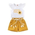 thumbnail image 1 of Happy Town Toddler Girls Clothes Summer Sleeveless Shirt and Shorts 2Pcs Outfit Sets,Sizes 9M-5Y, 1 of 7