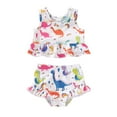 thumbnail image 1 of Happy Town Toddler Baby Girls Clothes Summer Sleeveless Two-Piece Swimsuit Sets Kids Bathing Beach Suit, 1 of 7