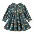 thumbnail image 1 of Happy Town Toddler Baby Girls Dress Floral Ruffled Dress Girls Casual Fall Winter Clothes, 1 of 8