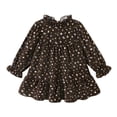 thumbnail image 1 of Happy Town Toddler Baby Girls Dress Floral Ruffled Dress Girls Casual Fall Winter Clothes, 1 of 9