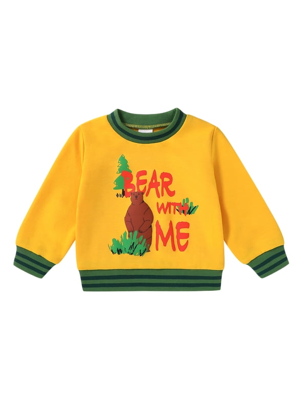 Toddler Boys Girls Crewneck Sweatshirt Unisex Kids Cartoon Long Sleeve Pullover Top