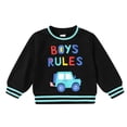 thumbnail image 1 of Happy Town Toddler Boys Girls Crewneck Sweatshirt Unisex Kids Cartoon Long Sleeve Pullover Top, 1 of 7
