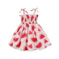 thumbnail image 1 of Happy Town Toddler Girl Dress Strawberry Print Sleeveless Dresses Infant Girl Spring Summer Sling Dress, 1 of 7