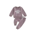 thumbnail image 1 of Happy Town Toddler Girl Fall Outfits Long Sleeve Letter Top and Long Pants Set Toddler Sweatsuits, 1 of 5
