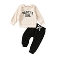 Happy Town Toddler Girl Fall Outfits Long Sleeve Letter Top and Long