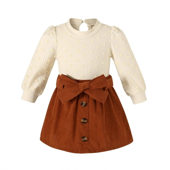 Happy Town Toddler Girl Fall Winter Clothes Ruffle Top Plaid Mini Skirt Set Outfits