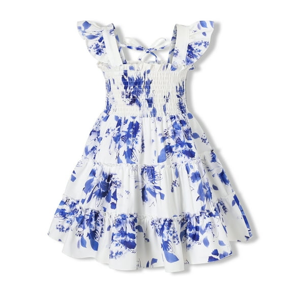 Happy Town Toddler Girl Summer Dress Kids Sleeveless Ruffle Dresses for Girls Summer Beach Sundress