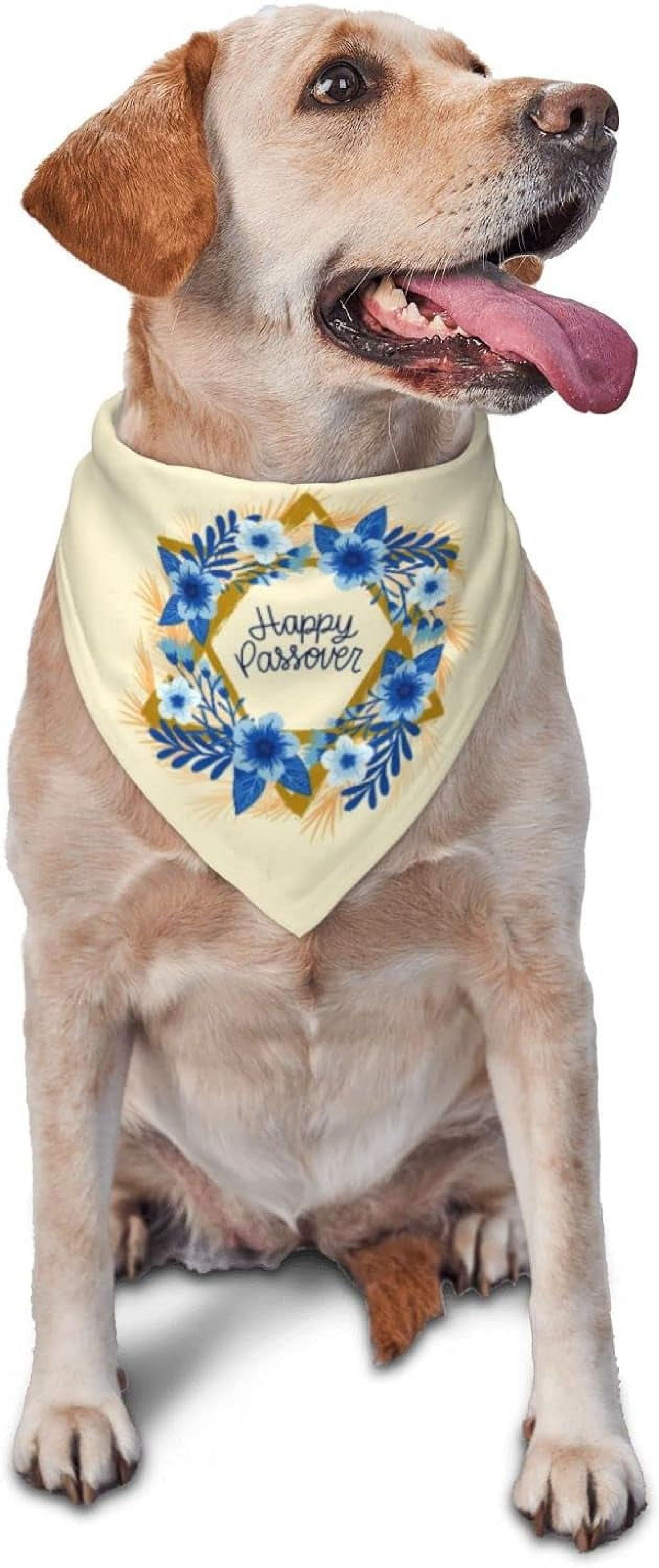 Happy Traditional Jewish Passover Dog Bandana Triangle Bibs Scarf
