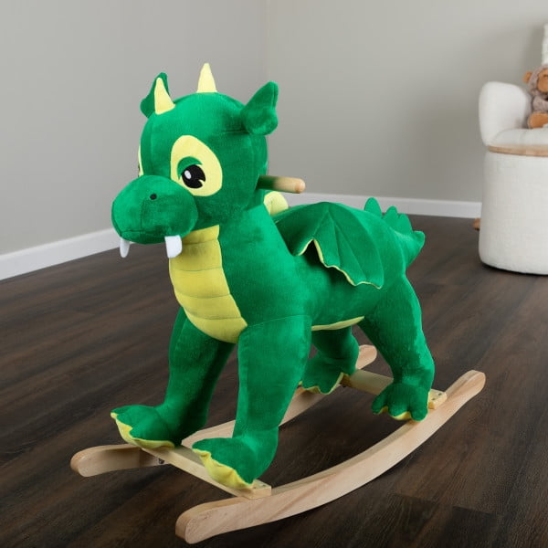 Happy Trails Rocking Horse - Plush Dinosaur Animal Rocker for Ages 3 and Up