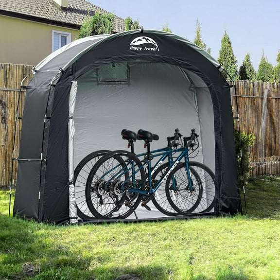 Happy Travel Bike Storage Shed Tent, Waterproof Portable Bicycle Cover with 30% More Top Storage Space for 2/3/4/5 Bikes