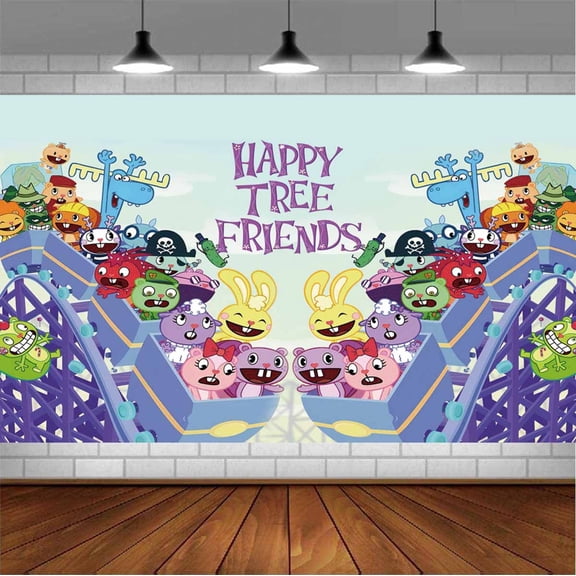 Happy Tree Friends Backdrop Banner Party Supplies Poster Movie Theme Background for Photography Birthday Decorations