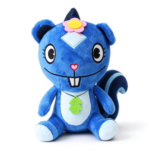 Happy/Tree Friends Petunia Plush Toy, 8 Inch Blue Stuffed Animal Cartoon Squirrel Doll with Big Tail