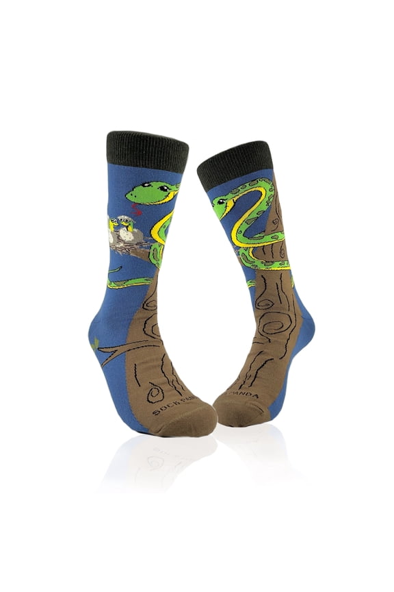 Happy Tree Snake with Babies Socks from the Sock Panda Size: Adult Large