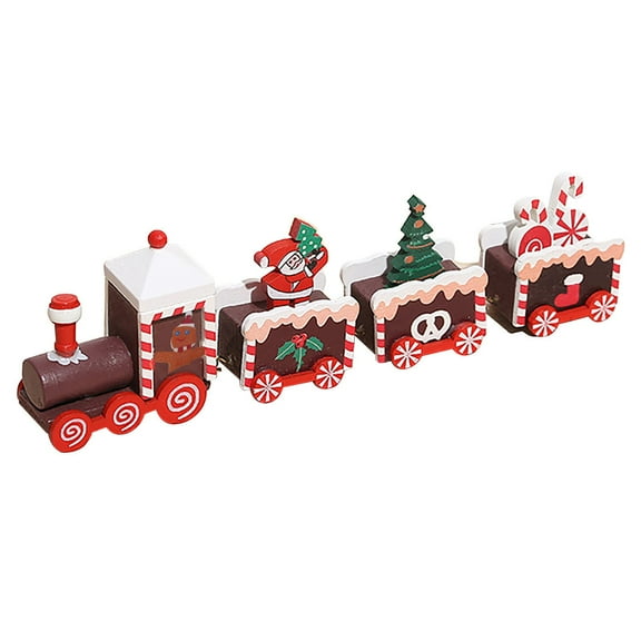 Happy Trees Wooden Mini Train Decor Set for Christmas Party, Snowman Ornament Gift Home Decoration Christmas Decorations Indoor Clearance Christmas Decor Clearance Sales Navidad Decoration Clearance