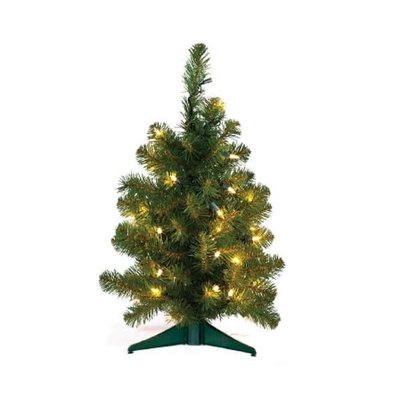 Happy Trend X12 96269X 3 x 19 in. Dia. Table Top Canadian Artificial Tree - Green & White