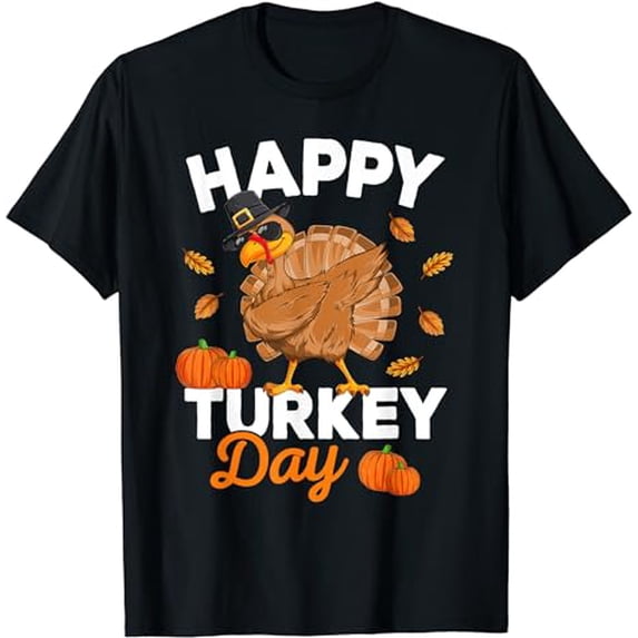 Happy Turkey Day Dabbing Turkey Thanksgiving Dab Pumpkin T-Shirt