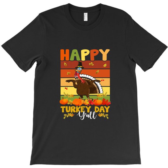 Happy Turkey Day Funny Thanksgiving Holiday Costume Party Graphic T-Shirt G0270, Up to 5XL
