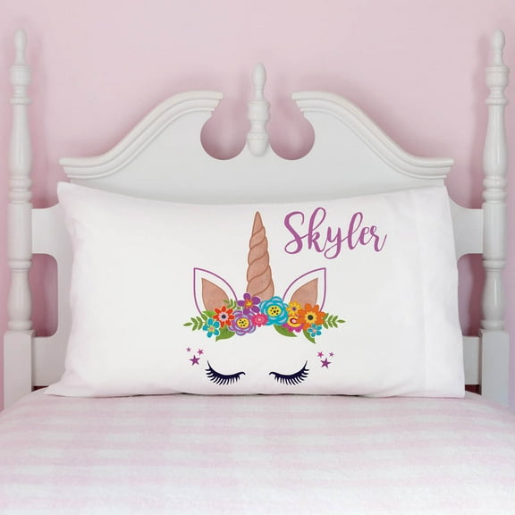 Happy Unicorn Girls Personalized Pillowcase