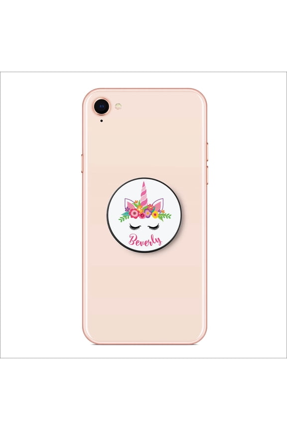 Happy Unicorn Personalized Cell Phone Grip