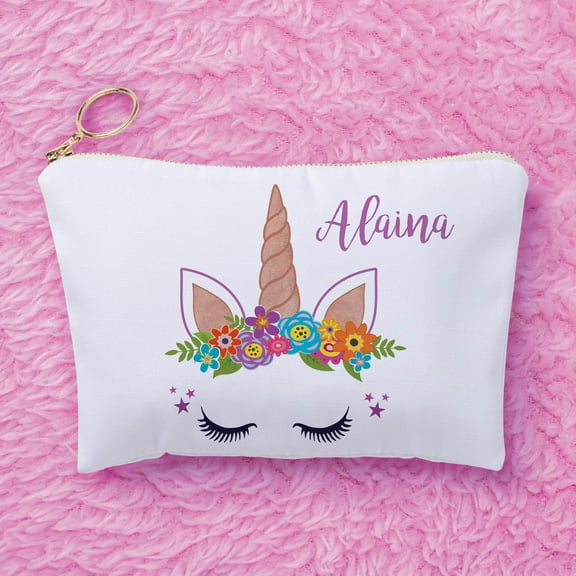 Happy Unicorn Personalized Zipper Pouch